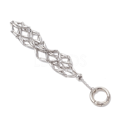 304 Stainless Steel Macrame Pouch Empty Stone Holder Pendant Decorations SA-CJ5EA2-02-1