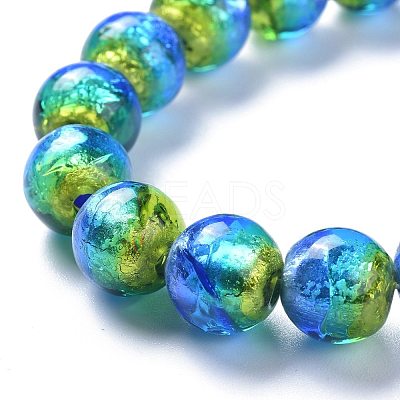 Handmade Silver Foil Lampwork Beads X-FOIL-K001-02A-10mm-1