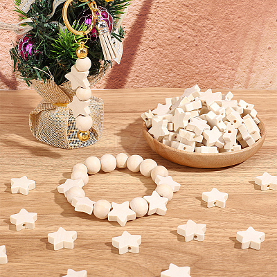 180Pcs 3 Styles Wood Beads WOOD-PA0001-63-1