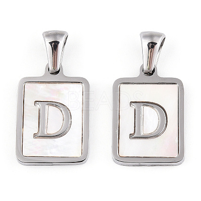 304 Stainless Steel Pave Shell Pendants STAS-G327-01P-D-1