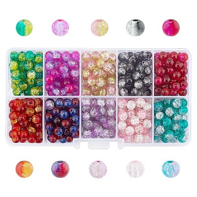 Round Transparent Crackle Glass Beads CCG-X0006-6mm-B-1