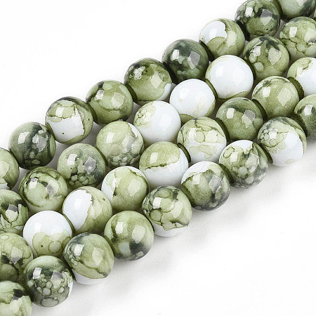 Baking Paint Glass Beads X1-DGLA-N003-10mm-C06-1