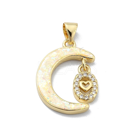 Brass Micro Pave Clear Cubic Zirconia Pendants KK-A221-18H-G-1