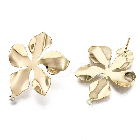 Brass Stud Earring Findings X-KK-T056-24G-NF-1