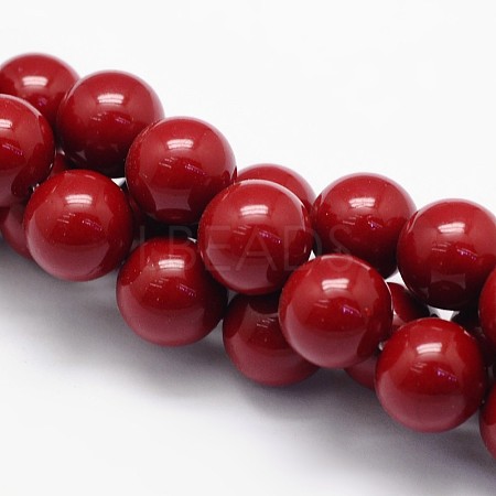 Shell Pearl Beads Strands X-BSHE-L026-01-10mm-01-1