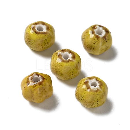 Vintage Porcelain Pumpkin Beads PORC-L080-H16-1