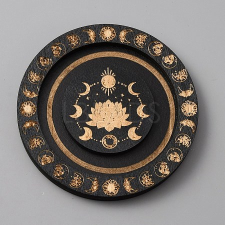 Round Wood Bracelet Display Trays AJEW-WH0258-821A-01-1