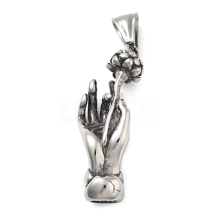 304 Stainless Steel Pendants STAS-V008-13AS-1