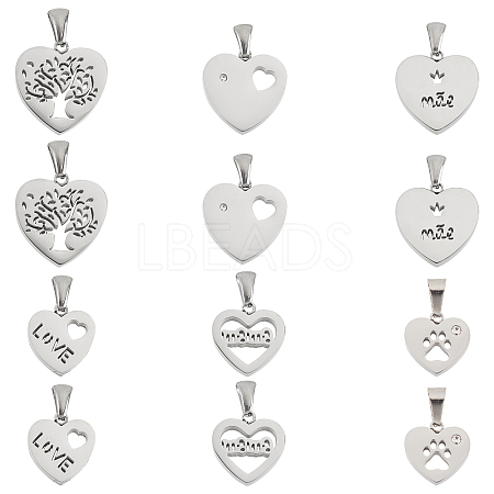 304 Stainless Steel Pendants STAS-UN0014-92P-1