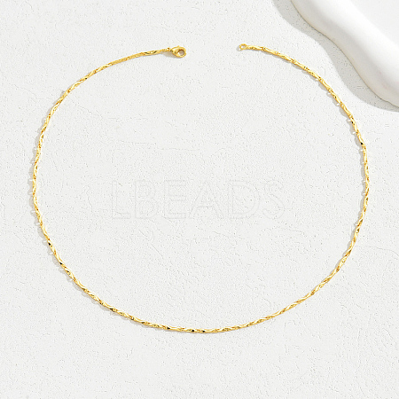 Simple Brass Twisted Bar Link Chain Necklaces for Women WX2955-3-1