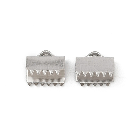 304 Stainless Steel Ribbon Crimp Ends STAS-E471-05I-P-1