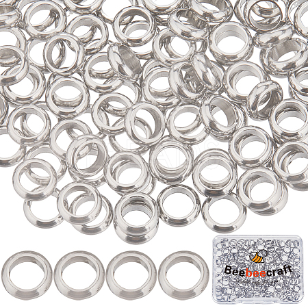 Beebeecraft 200Pcs 201 Stainless Steel Spacer Beads STAS-BBC0004-35-1