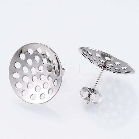 Non-Tarnish 304 Stainless Steel Stud Earring Findings STAS-Q231-03C-A-1