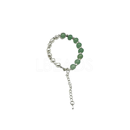 Natural Green Aventurine Round Beaded Bracelet NC1314-17-1