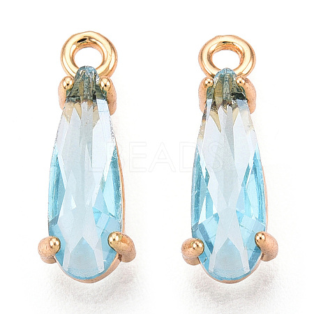 Faceted Glass Pendants GLAA-T010-004E-1
