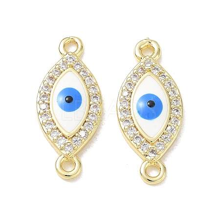 Brass Micro Pave Clear Cubic Zirconia Connector Charms CU-CBA6305-12G-B-1