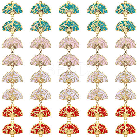40Pcs 4 Styles Alloy Enamel Connector Charms ENAM-BC0001-08-1