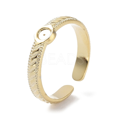 304 Stainless Steel Open Cuff Ring Findings X-STAS-P334-06G-1