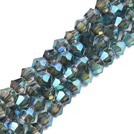 Electroplate Transparent Glass Beads Strands EGLA-Q026-016A-1