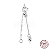 Rhodium Plated 925 Sterling Silver Ends with Chains STER-P050-03P-1