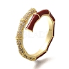 Brass Micro Pave Clear Cubic Zirconia Cuff Rings for Women RJEW-U040-02G-02-4