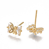 Brass Stud Earring Findings X-KK-T038-477G-2