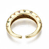 Brass Micro Pave Cubic Zirconia Cuff Rings RJEW-S045-045G-NR-4