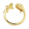 Brass Open Cuff Rings for Women RJEW-Z072-02G-04-3