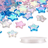 Beadthoven 480Pcs 3 Colors Star Transparent Acrylic Beads DIY-BT0001-17-23