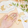 3Pcs 3 Styles Butterfly & Butterfly & Dragonfly Filigree Brass Bookmark with Chains AJEW-SC0002-93G-3