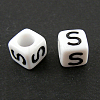 Letter Acrylic European Large Hole Beads X-OPDL-R050-10mm-S-1