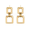 304 Stainless Steel Double Rectangle Dangle Stud Earrings for Women EJEW-N016-018LG-1