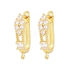 Brass Micro Pave Cubic Zirconia Hoop Earring Findings CU-CBAB5B4-01G-1