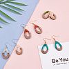 DIY 6 Pairs Teardrop Resin & Walnut Wood Earring Makings DIY-FH0001-90-6