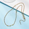 304 Stainless Steel Leaf Flower Chain Necklaces for Women NJEW-JN05589-1
