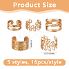 16 Bags Alloy C-Shaped Cuff Earrings for Unisex EJEW-DC0001-49G-2