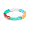 Acrylic Curved Tube Beaded Stretch Bracelet BJEW-JB07980-04-1