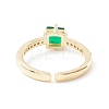 Green Cubic Zirconia Rectangle Cuff Ring X-KK-D067-29G-RS-3
