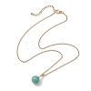 Round Gemstone Pendant Necklaces NJEW-JN04718-02-5