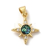 Rack Plating Brass Micro Pave Cubic Zirconia with Synthetic Opal Pendants KK-D088-26G-2