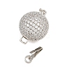 Brass Micro Pave Clear Cubic Zirconia Box Clasps CU-CBA8324-01P-2
