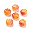 Two Tone Transparent Crackle Acrylic European Beads TACR-P009-B01-2