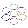 7Pcs Dyed Natural Turquoise Chips Braided Bead Bracelets BJEW-JB09870-1