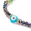 Glass & Lampwork Evil Eye Beaded Stretch Bracelet for Women BJEW-TA00136-02-2