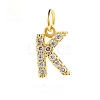 Brass Cubic Zirconia Pendants with Jump Rings FIND-PW0024-09K-1