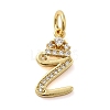 Brass Micro Pave Cubic Zirconia Pendants KK-M273-01G-Z-1