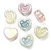 UV Plating Rainbow Iridescent Acrylic Beads OACR-G012-11-1