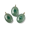 Natural Green Aventurine & Cubic Zirconia Pendants G-Z076-01G-04-1