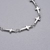 304 Stainless Steel Cross Link Anklets AJEW-AN00254-05-2