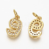Brass Micro Pave Clear Cubic Zirconia Charms X-ZIRC-L092-09-G-2